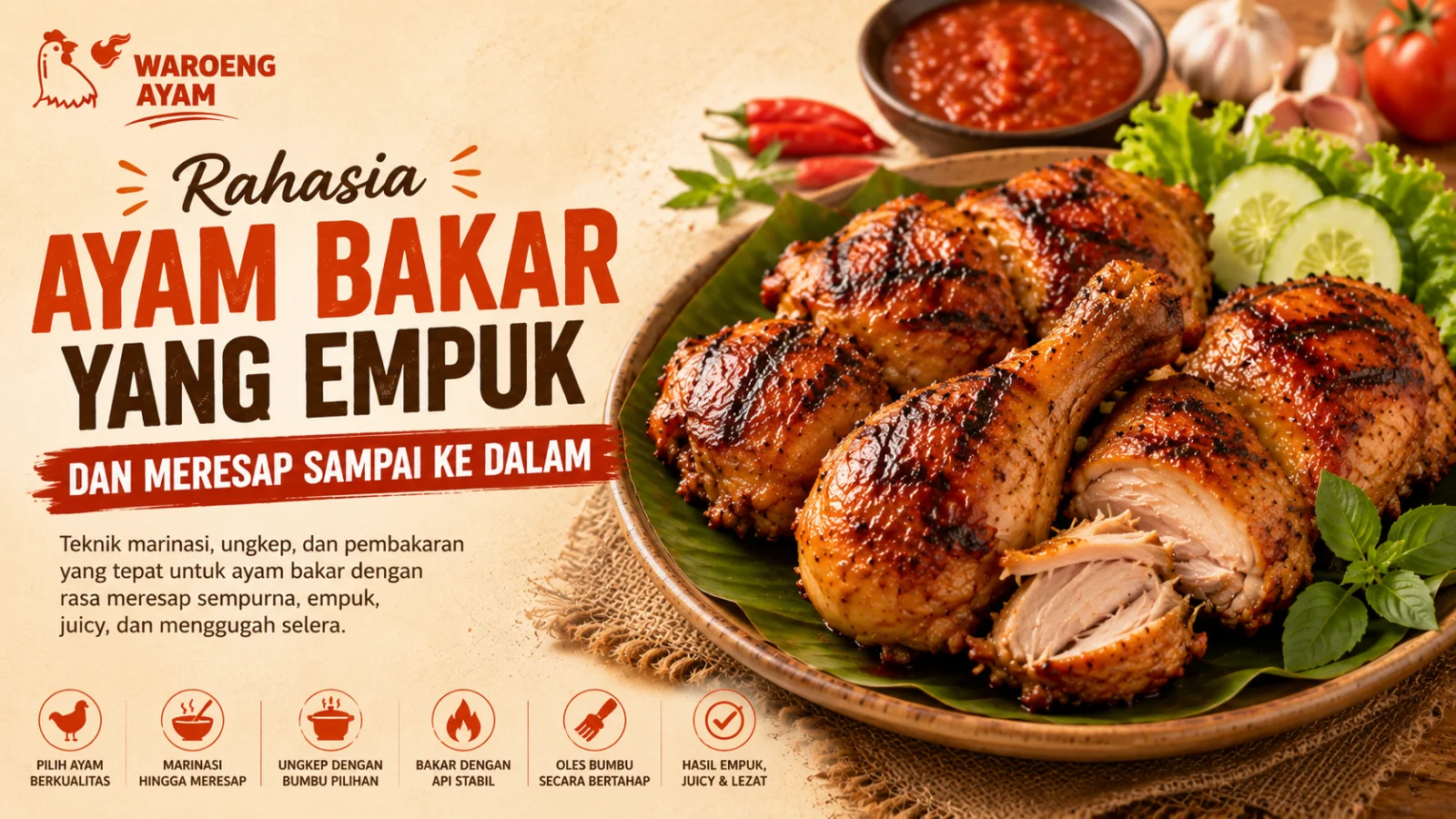 Rahasia Ayam Bakar yang Empuk dan Meresap Sampai ke Dalam